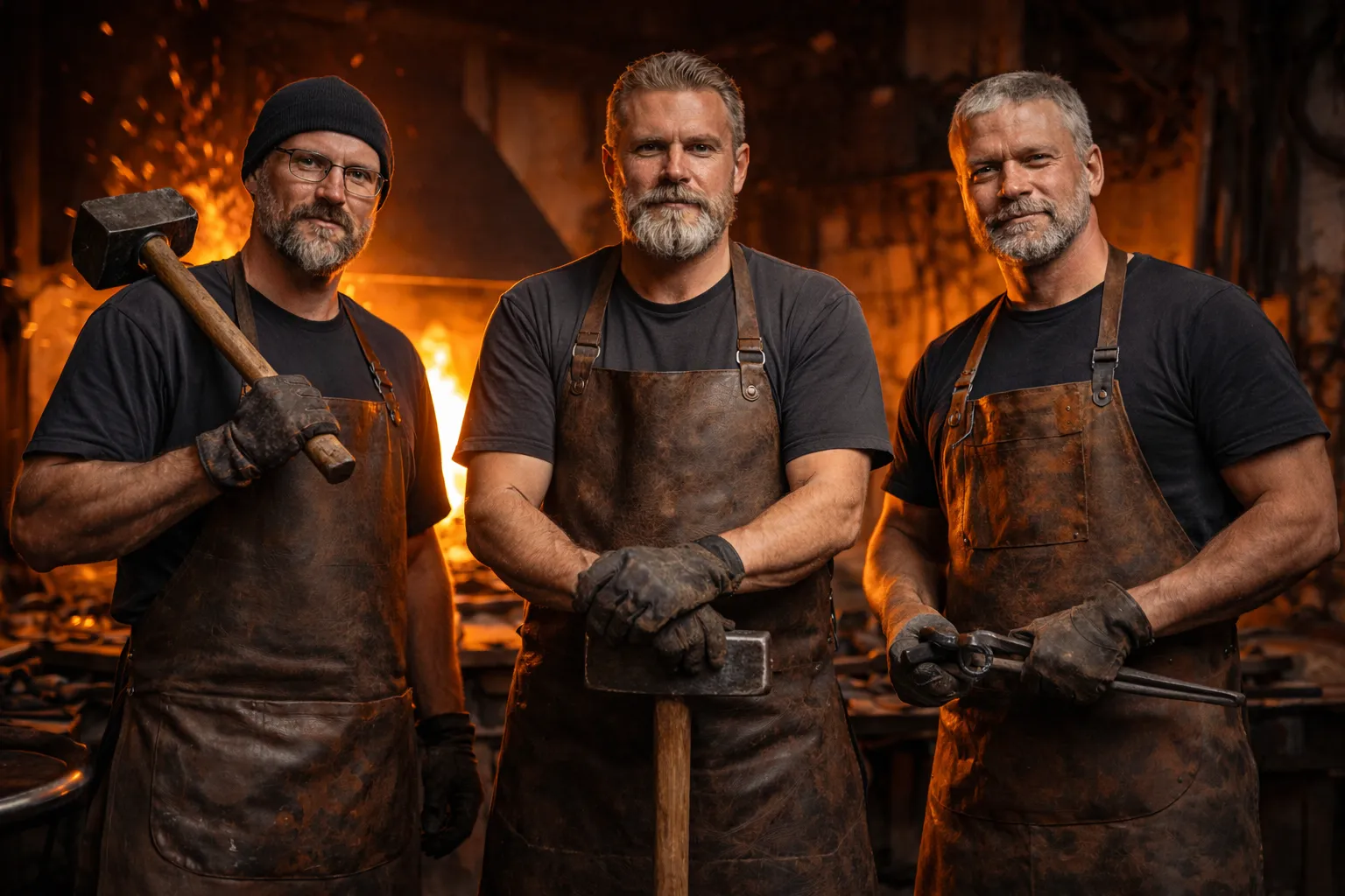 I nostri fabbri al lavoro in officina